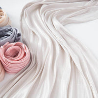 Solid Color Thin Travel Sun Protection Shawl Linen Plain Satin Scarf