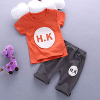 Creative Cartoon Printed Children's Short Sleeved Shorts Set
