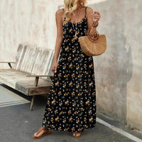 Floral Spaghetti Strap Womens Dress