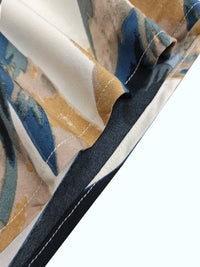 Irregular Abstract Print Skirt With A Casual, Fitted Waist And Tie-up Design Perfect For A Laid-back Vacation Look
