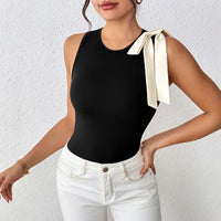 Sleeveless Bow-Knot Bodycon Jumpsuit For Women