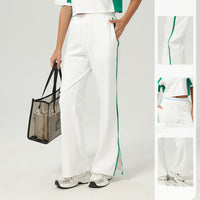 Loose-fit Athletic Wide-leg Pants With Pockets And A Straight Leg