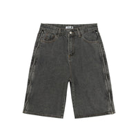 American Retro Black And Red Double Zipper Washed Do The Old Cowboy Shorts