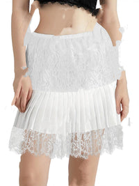 Y2K Ballet-style Basic Hem Lace Patchwork Low-waist Skirt