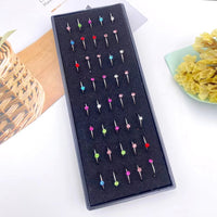 40 PCs C- Type Nose Ring Diamond With Diamond