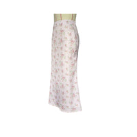 Satin Printed Dress With Back Slit And High-end Drape