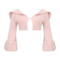 Romantic Lapel Long Sleeve Sweater Cardigan Skirt Outfit Women