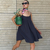 Square-neck Slip Dress Chic And Fashionable Perfect For Workwear And Versatile Styling