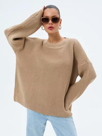 European And American Loose Autumn Winter Sweater Gray Top