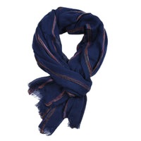 European And American Men's Ethnic Style Cotton And Linen Stripes Yarn-dyed Winter Foreign Trade Scarf Shawl Men