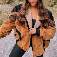 Winter Digital-Print Outdoor Casual Fleece-Lined Thermal Cotton Jacket