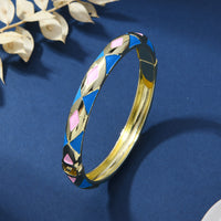 Chinese-style Enamel Bracelet For Women Light Luxury Niche Design Retro Style Jewelry