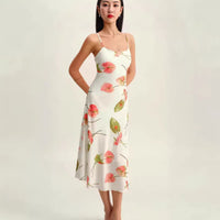 Floral-print Sexy Summer Slip Dress With A Slim Fit