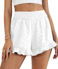 High-waisted Cutout Lace Shorts Womens Casual Beach Shorts