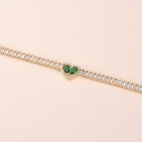 Golden Heart-Shaped Bracelet With Diamonds Light Luxury Handmade Love-Heart Design
