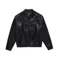 INS American Style Motorcycle Clothing Loose Casual Stand Collar PU Leather Jacket