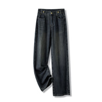 Women's Cement Gray Narrow Wide-leg Jeans