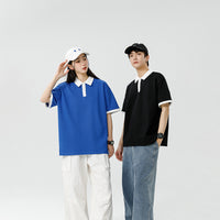 Men's Lapel Hong Kong Style Casual Short Sleeve