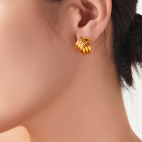 Multi-layer Cross Stud Earrings Titanium Steel Earrings