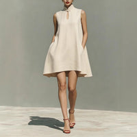 Front-short Back-long Asymmetrical Sleeveless Dress