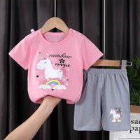 Children's Short-sleeved Shorts Suit T-shirt Cotton Class A Two-piece Set
