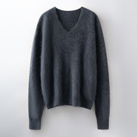 Versatile Loose-fitting Brushed Sweater In A Solid Color