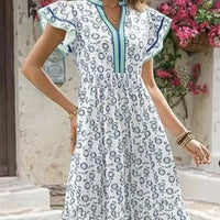Summer New Stylish Elegant V-Neck Floral Print Dress