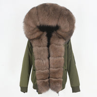 New Parka Thick Raccoon Fur Liner Detachable Jacket