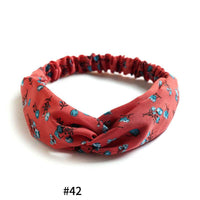 Fabric cross-knotted bow chiffon floral headband