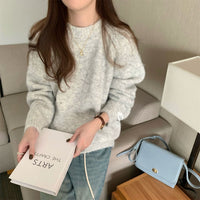 Korean-style Relaxed-fit Crewneck Pullover Sweater Loose Fit