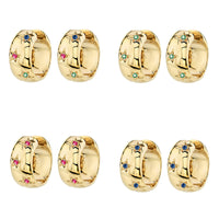 Cold Style High-grade Photosensitive Surface Earrings Micro-inlaid Asterism Zircon Small Ear Ring