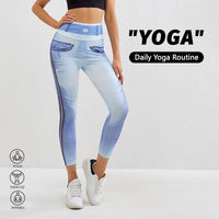 Denim Peach Womens Yoga Pants