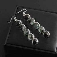 Gemstone Moon Fashion Glass Ball Star Long Earrings