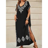 Women's Printed Figure-flattering Dress Below-the-knee Length