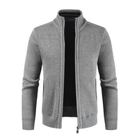 Autumn New Men's Cardigan Coat Casual Stand Collar Solid Color Men's Knitwear