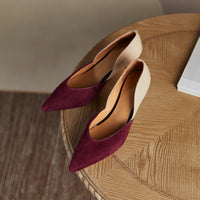 Commuter High Heels Women's Pointed-toe Colorblock Shallow Mouth