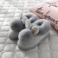 Cute Rabbit Ears Slippers For Women Winter
