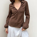 Stylish Minimalist Casual Womens Long Sleeve Top