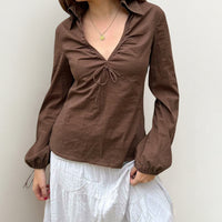 Stylish Minimalist Casual Womens Long Sleeve Top