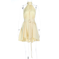SpringSummer Bestseller Sexy Fashionable Two-Way Halterneck A-Line Waist-Cinching Dress