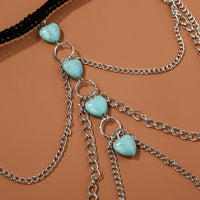 European And American Creative Love Turquoise Tassel Leg Chain