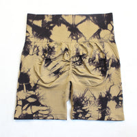 Seamless Tie-dye Yoga High Waist Tight High Elastic Shorts