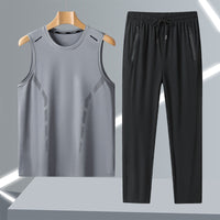 Men's Fashionable Breathable Crew-Neck Sleeveless Vest Set