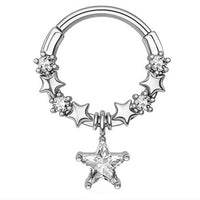 European And American Fashion Galaxy Moon Inlaid Zircon Closed Mouth Nose Ring