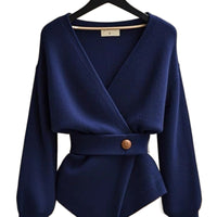 High-end Super Nice This Year's Popular Beautiful Blue Sweater For Women