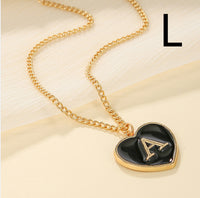 Heart-shaped Letter Minimalist Chic Versatile Oil-drip Alloy Clavicle Chain