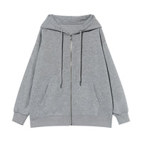 Hooded Loose All-matching Zipper Cardigan Sweater