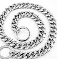 Titanium Steel Metal Hip Hop Pet 15mm Gold Stainless Steel Dog Leash