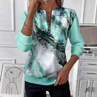 Womens Long-Sleeve Christmas-Print Sweatshirt