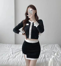 Chanel-style Sweater And Sheath Skirt For Women